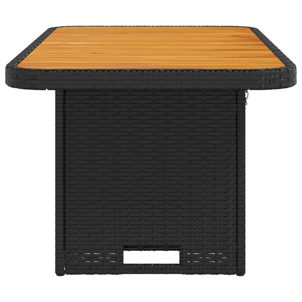 8721012449480_g_en_hd_4 vidaXL Garden Table Black 90x55x71 cm Poly Rattan and Acacia Wood - Image 6