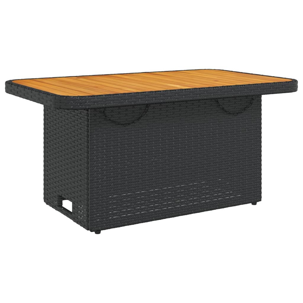 8721012449480_g_en_hd_5 vidaXL Garden Table Black 90x55x71 cm Poly Rattan and Acacia Wood - Image 7
