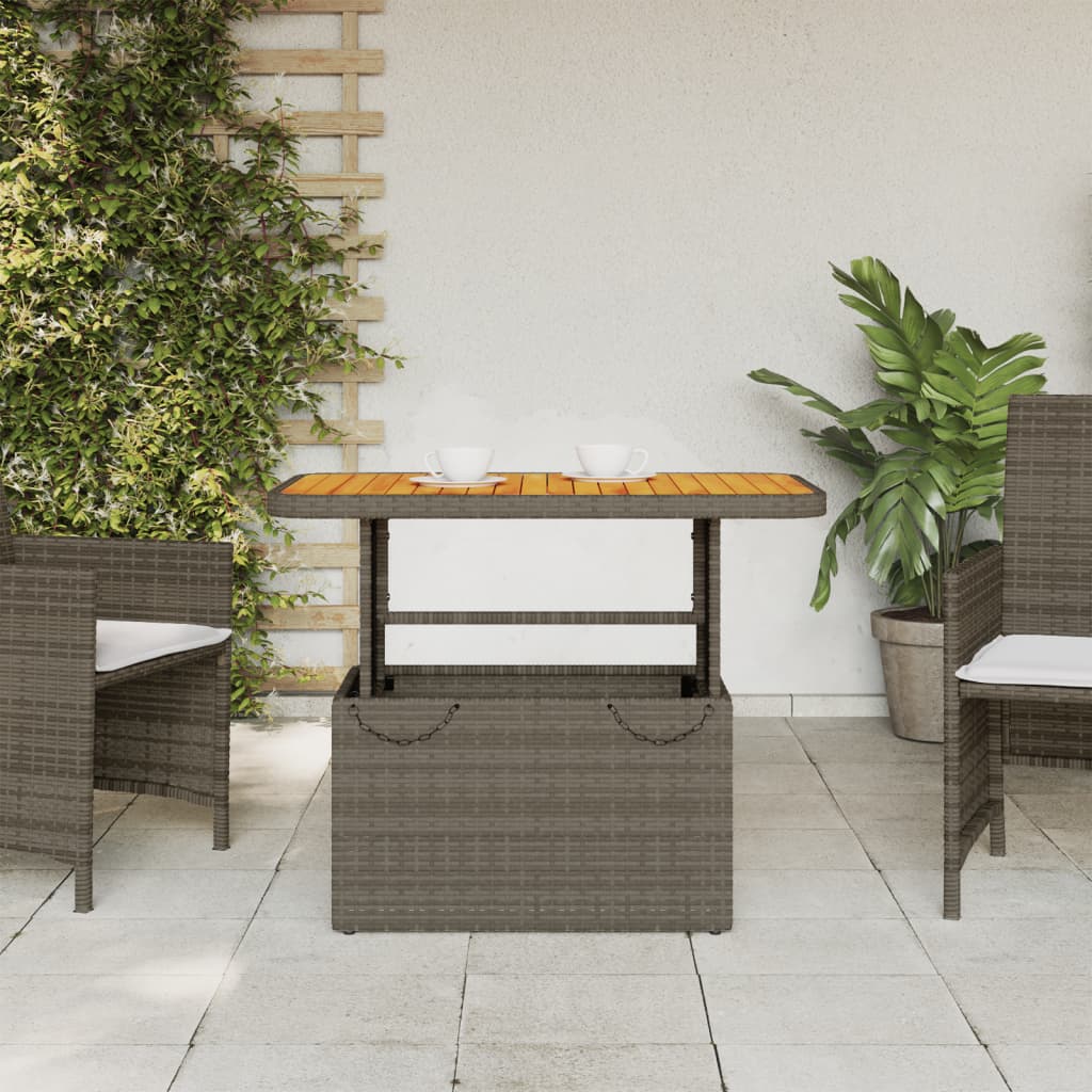 8721012449497_g_en_hd_1 vidaXL Garden Table Grey 90x55x71 cm Poly Rattan and Acacia Wood - Image 3