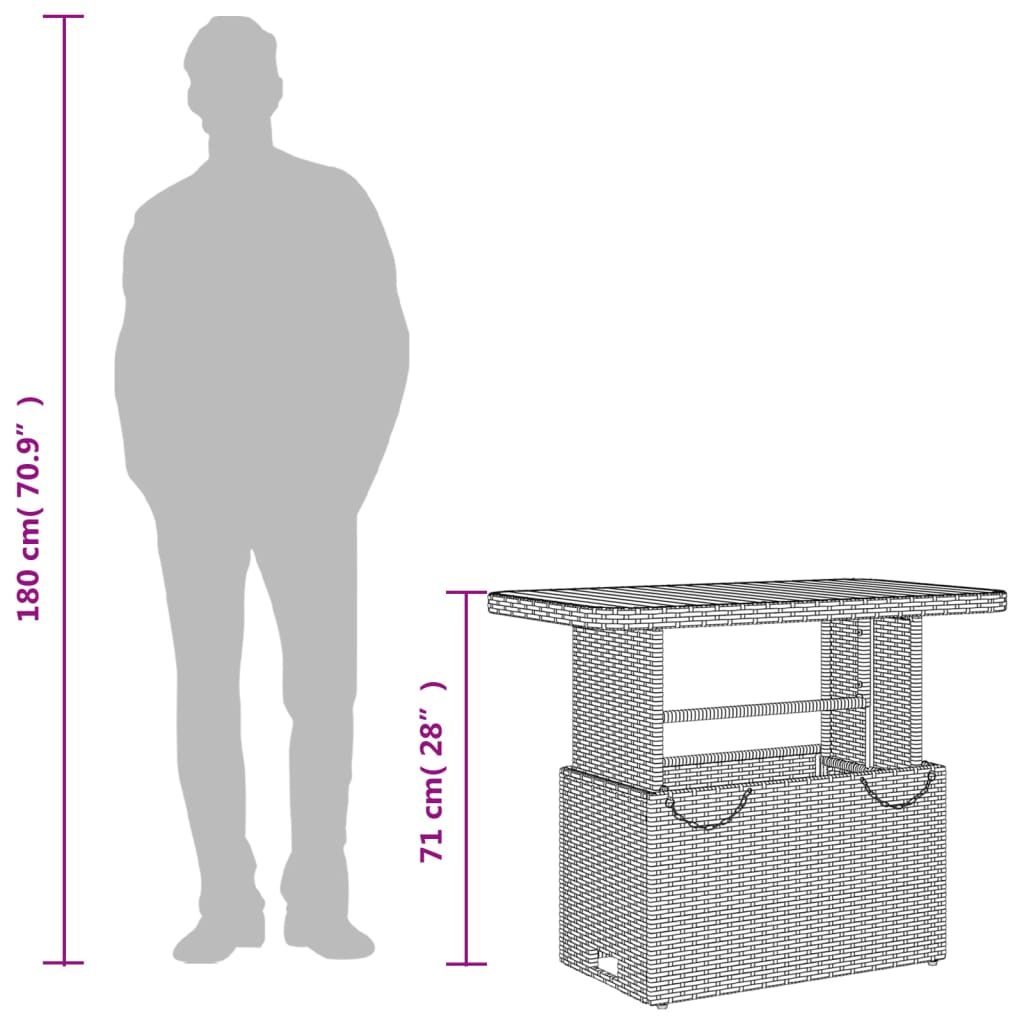 8721012449497_g_en_hd_10 vidaXL Garden Table Grey 90x55x71 cm Poly Rattan and Acacia Wood - Image 12