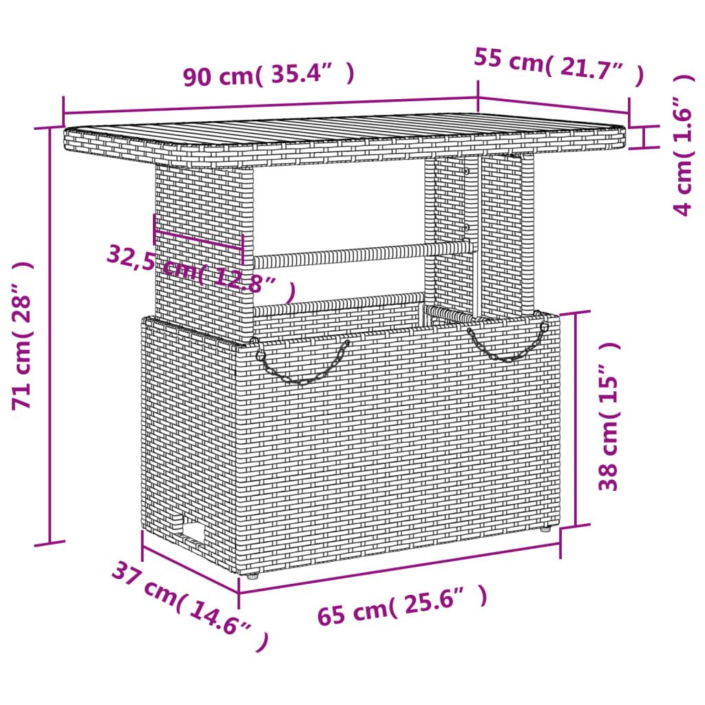 8721012449497_g_en_hd_9 vidaXL Garden Table Grey 90x55x71 cm Poly Rattan and Acacia Wood - Image 11