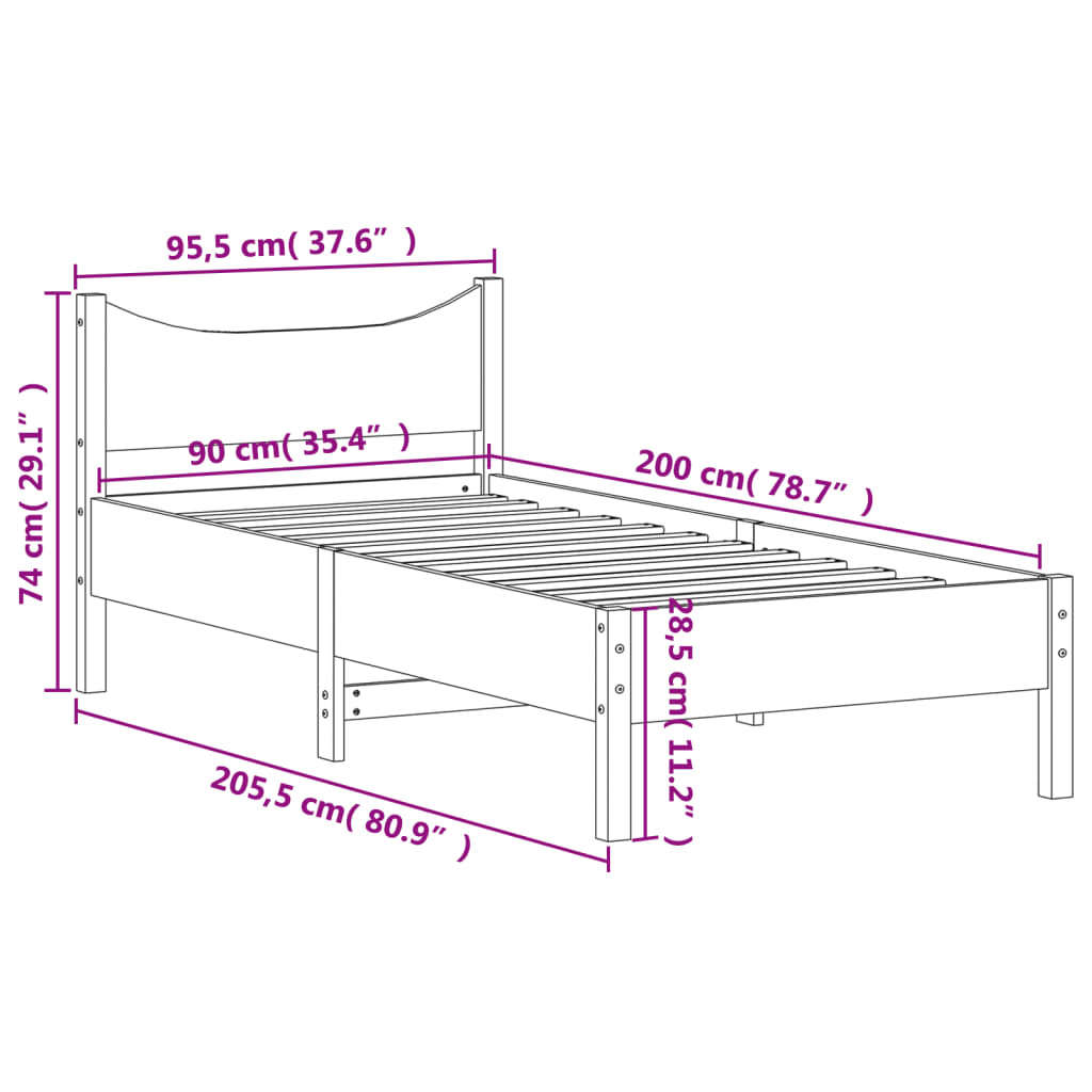 8721012449848_g_en_hd_7 vidaXL Bed Frame without Mattress 92x187 cm Single Solid Wood Pine - Image 9
