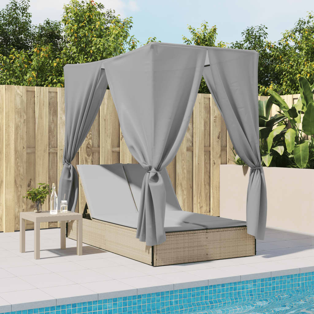 8721012450899_g_en_hd_1 vidaXL Double Sun Lounger with Roof and Curtains Beige Poly Rattan - Image 3