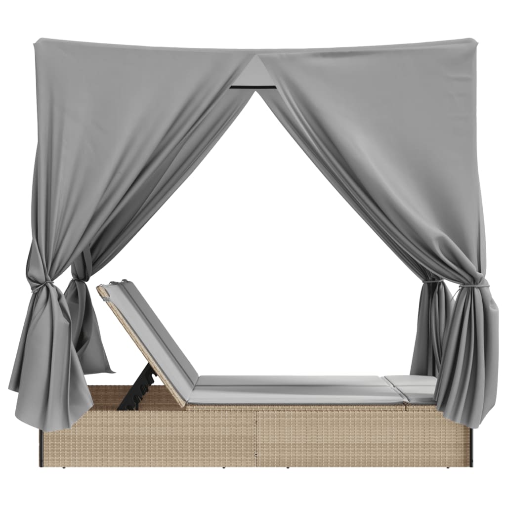 8721012450899_g_en_hd_3 vidaXL Double Sun Lounger with Roof and Curtains Beige Poly Rattan - Image 5