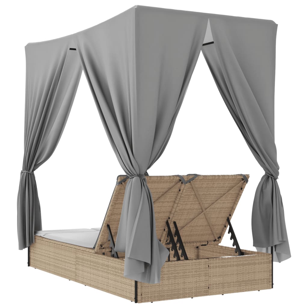 8721012450899_g_en_hd_4 vidaXL Double Sun Lounger with Roof and Curtains Beige Poly Rattan - Image 6