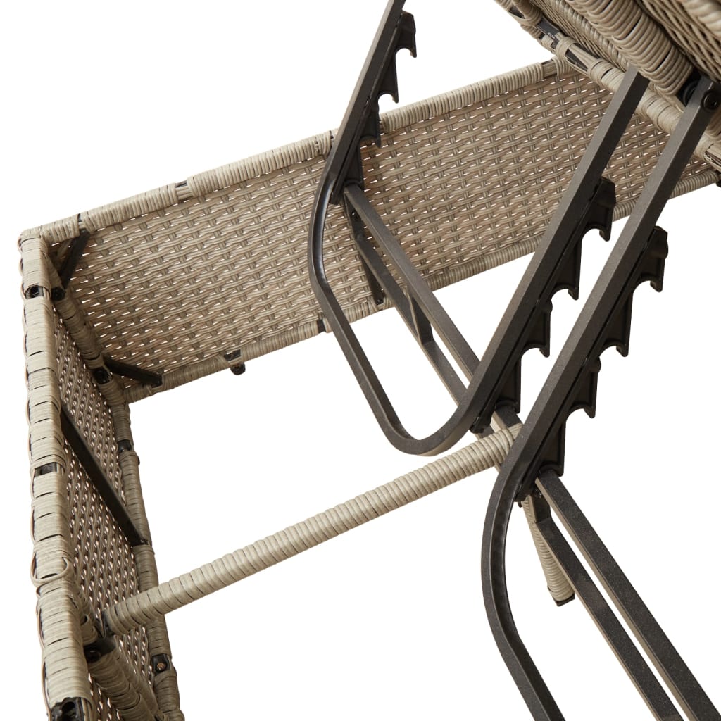 8721012450912_g_en_hd_6 vidaXL Double Sun Lounger with Roof and Curtains Light Grey Poly Rattan - Image 8