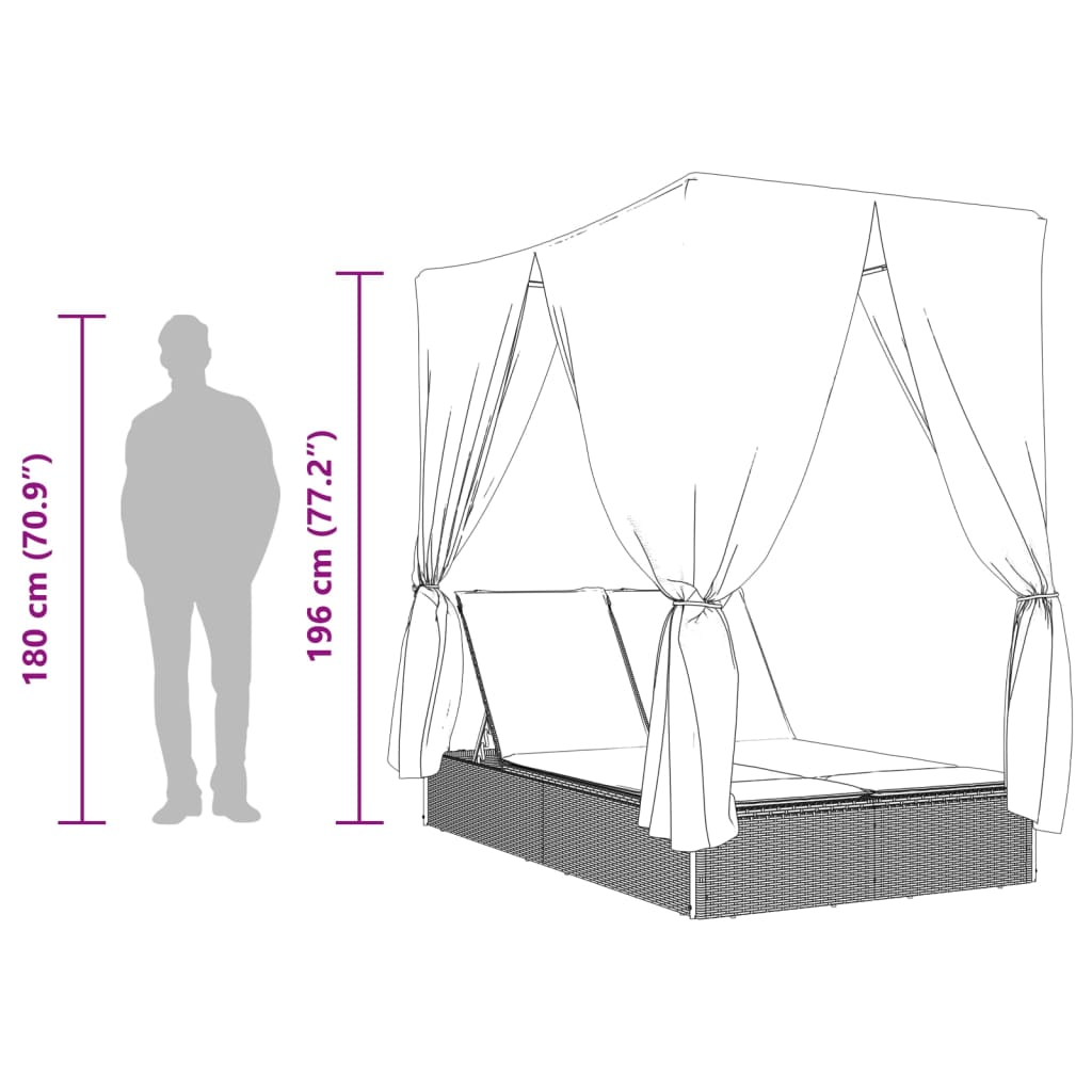 8721012450912_g_en_hd_8 vidaXL Double Sun Lounger with Roof and Curtains Light Grey Poly Rattan - Image 10