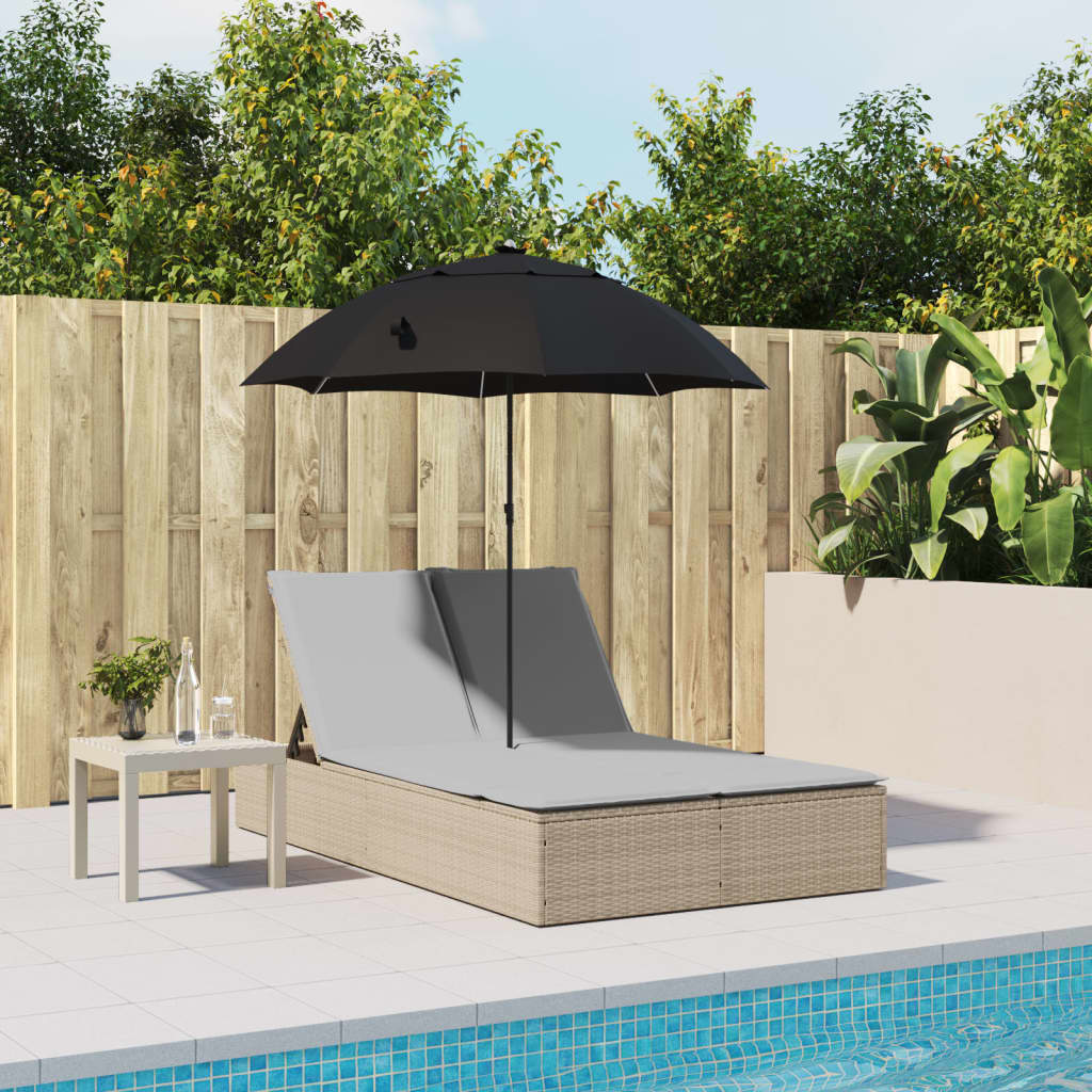 8721012450981_g_en_hd_1 vidaXL Double Sun Lounger with Cushions&Parasol Beige Poly Rattan - Image 3