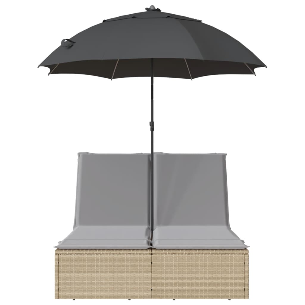 8721012450981_g_en_hd_2 vidaXL Double Sun Lounger with Cushions&Parasol Beige Poly Rattan - Image 4