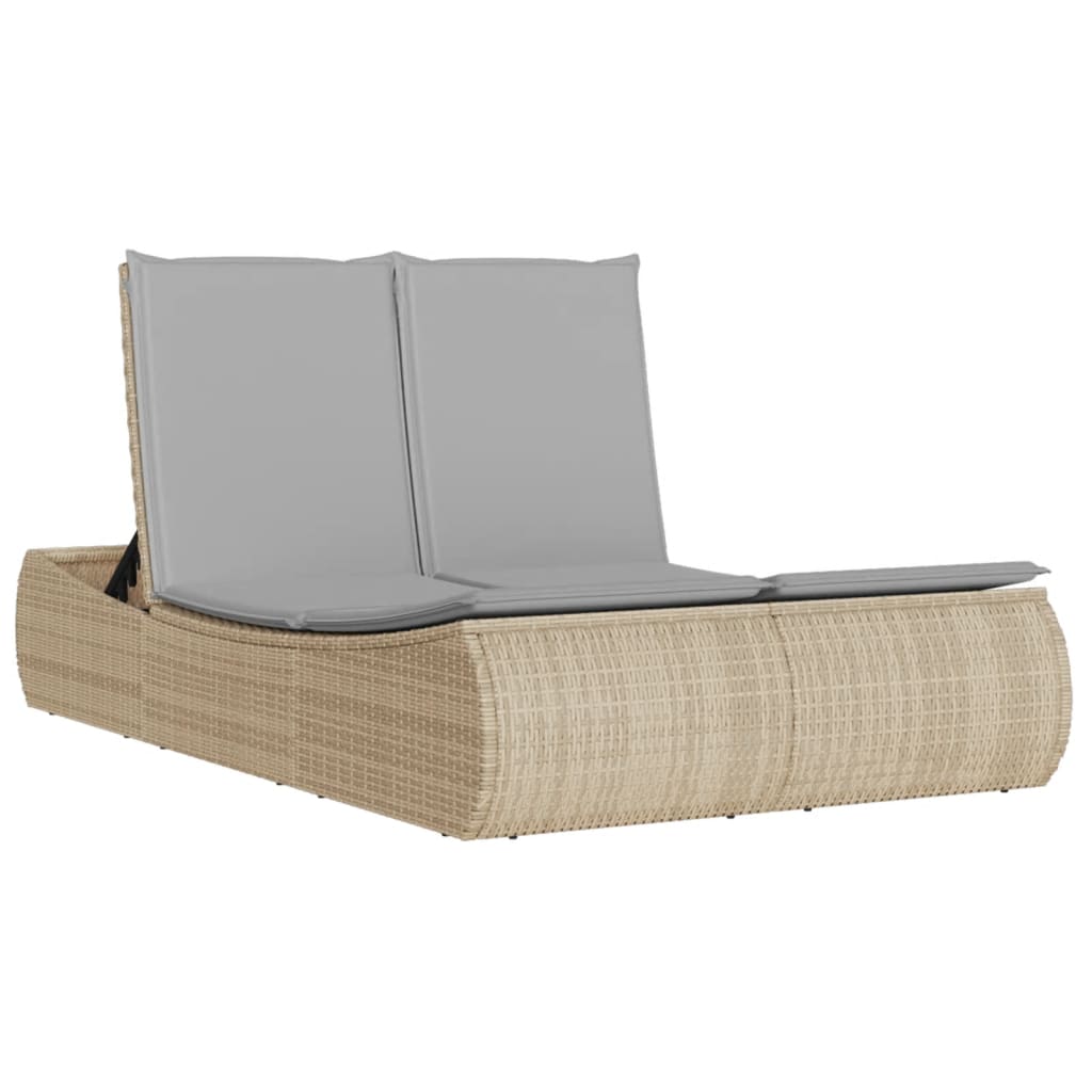 8721012451070_a_en_hd_1 vidaXL Double Sun Lounger with Cushions Beige Poly Rattan - Image 2