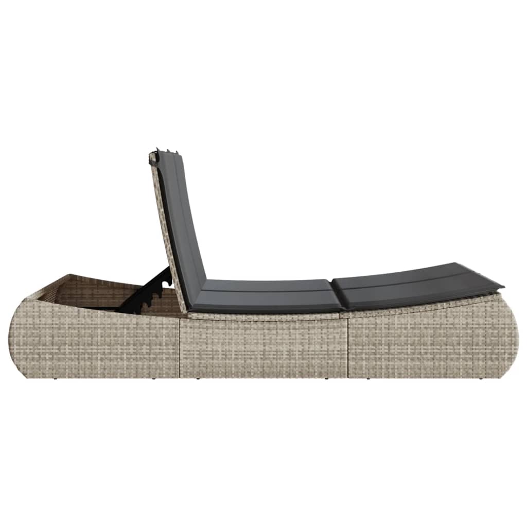 8721012451094_g_en_hd_3 vidaXL Double Sun Lounger with Cushions Light Grey Poly Rattan - Image 5