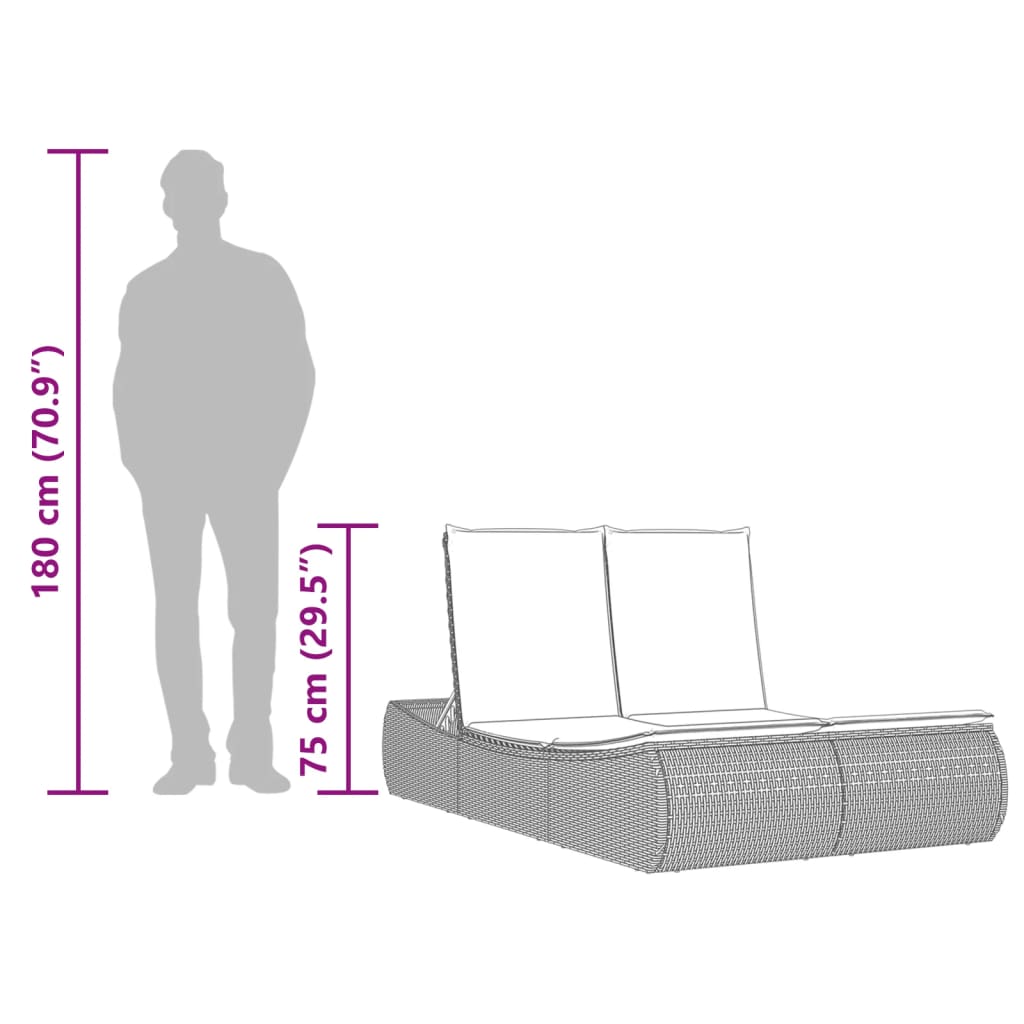 8721012451094_g_en_hd_8 vidaXL Double Sun Lounger with Cushions Light Grey Poly Rattan - Image 10