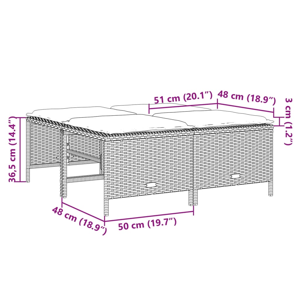 8721012452046_g_en_hd_5 vidaXL Garden Stools with Cushions 4 pcs Grey Poly Rattan - Image 7