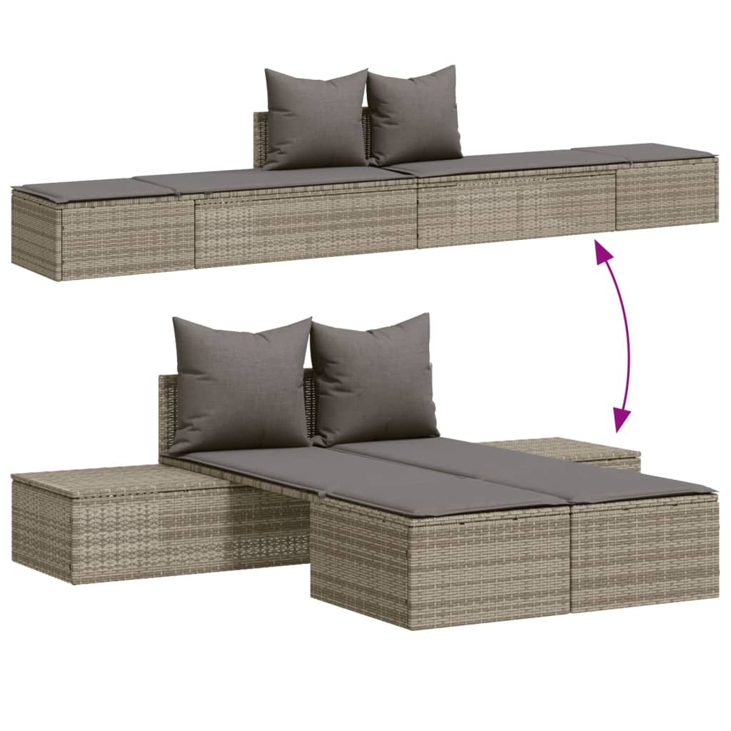 8721012452312_g_en_hd_1 vidaXL Double Sun Lounger with Cushions Grey Poly Rattan - Image 3