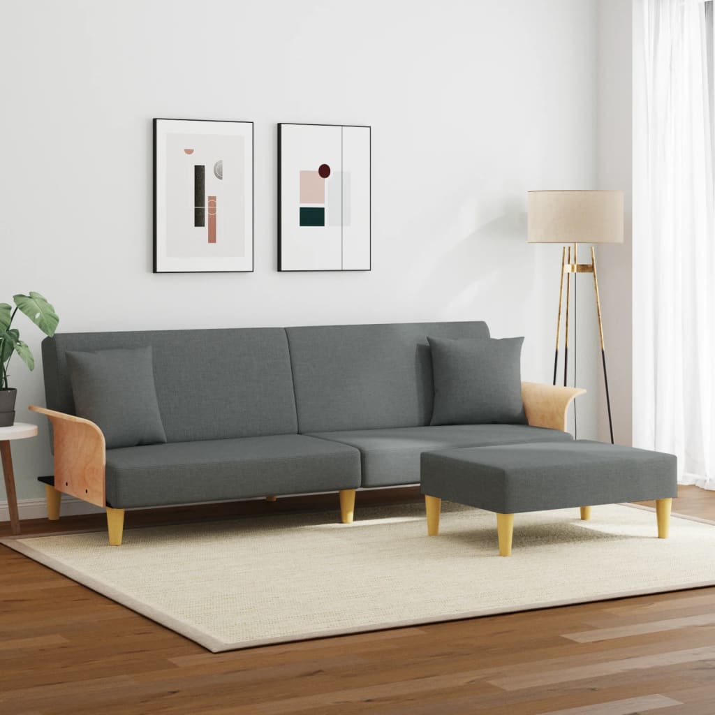 8721012453180_g_en_hd_1 vidaXL 2-Seater Sofa Bed with Pillows and Footstool Dark Grey Velvet - Image 3