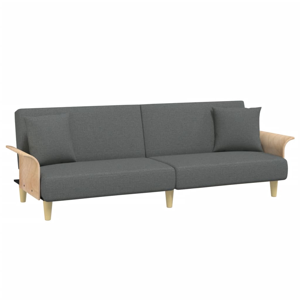 8721012453180_g_en_hd_2 vidaXL 2-Seater Sofa Bed with Pillows and Footstool Dark Grey Velvet - Image 4