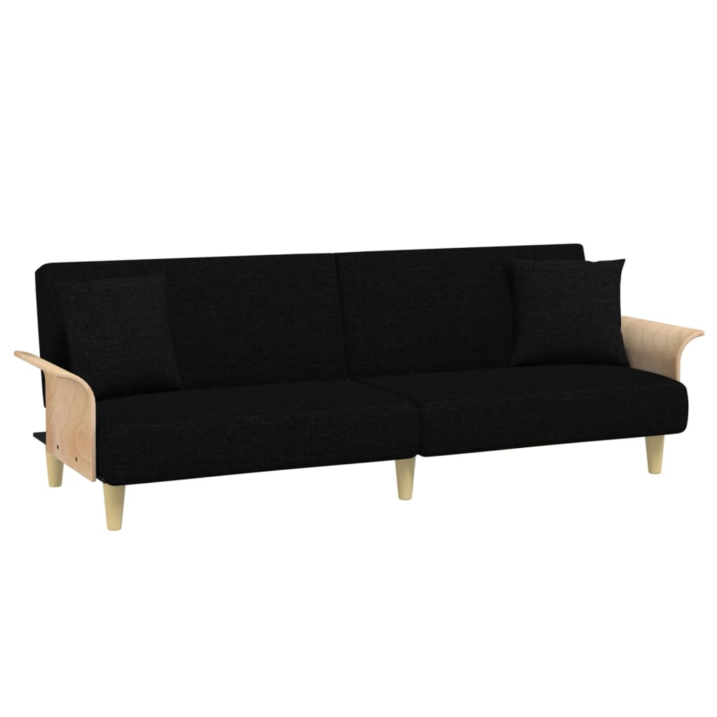 8721012453197_g_en_hd_2 vidaXL 2-Seater Sofa Bed with Pillows and Footstool Black Velvet - Image 4