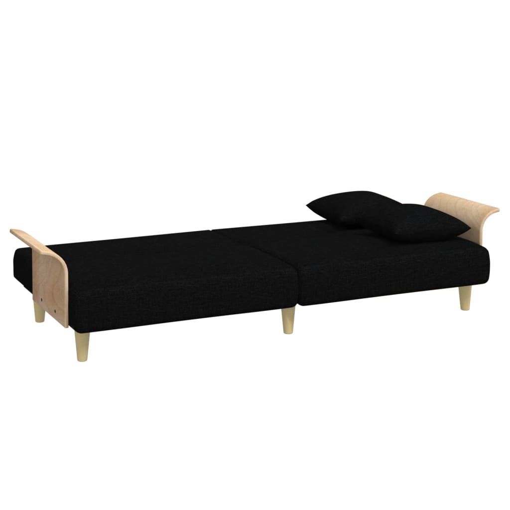 8721012453197_g_en_hd_3 vidaXL 2-Seater Sofa Bed with Pillows and Footstool Black Velvet - Image 5