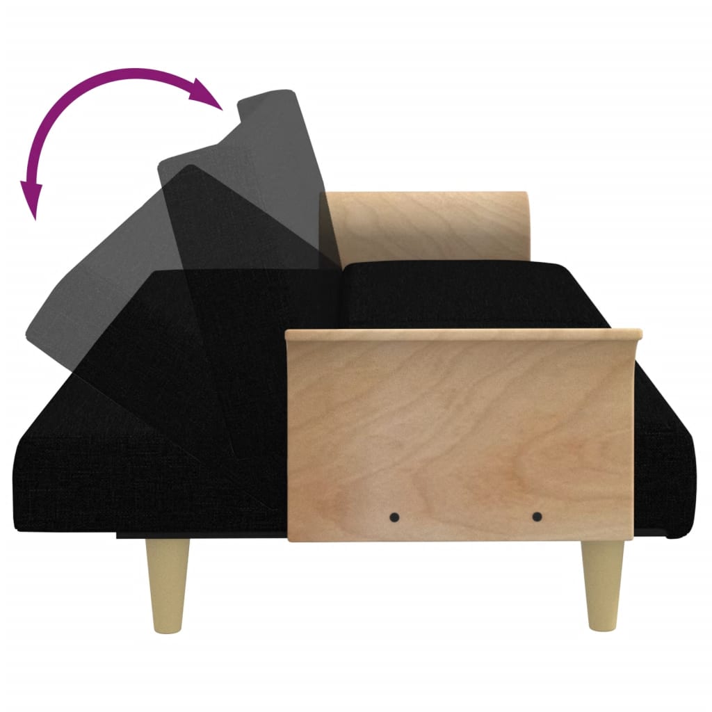 8721012453197_g_en_hd_4 vidaXL 2-Seater Sofa Bed with Pillows and Footstool Black Velvet - Image 6