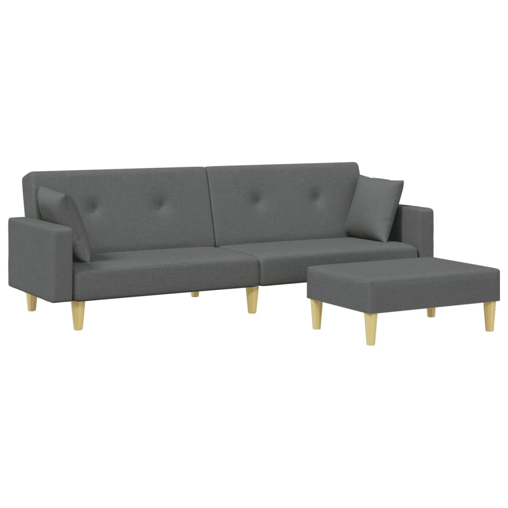 8721012453432_a_en_hd_1 vidaXL 2-Seater Sofa Bed with Footstool Dark Grey Fabric - Image 2
