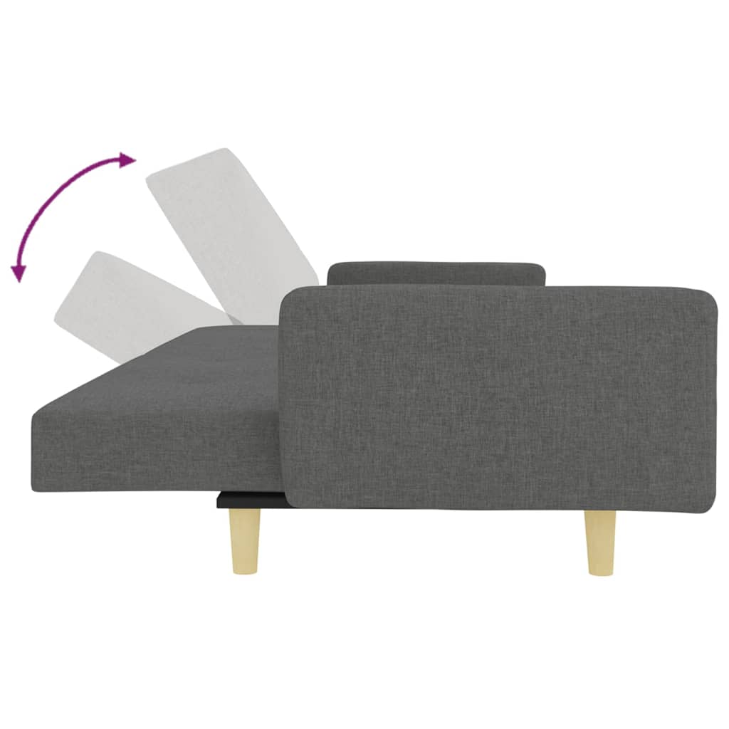 8721012453432_g_en_hd_4 vidaXL 2-Seater Sofa Bed with Footstool Dark Grey Fabric - Image 6