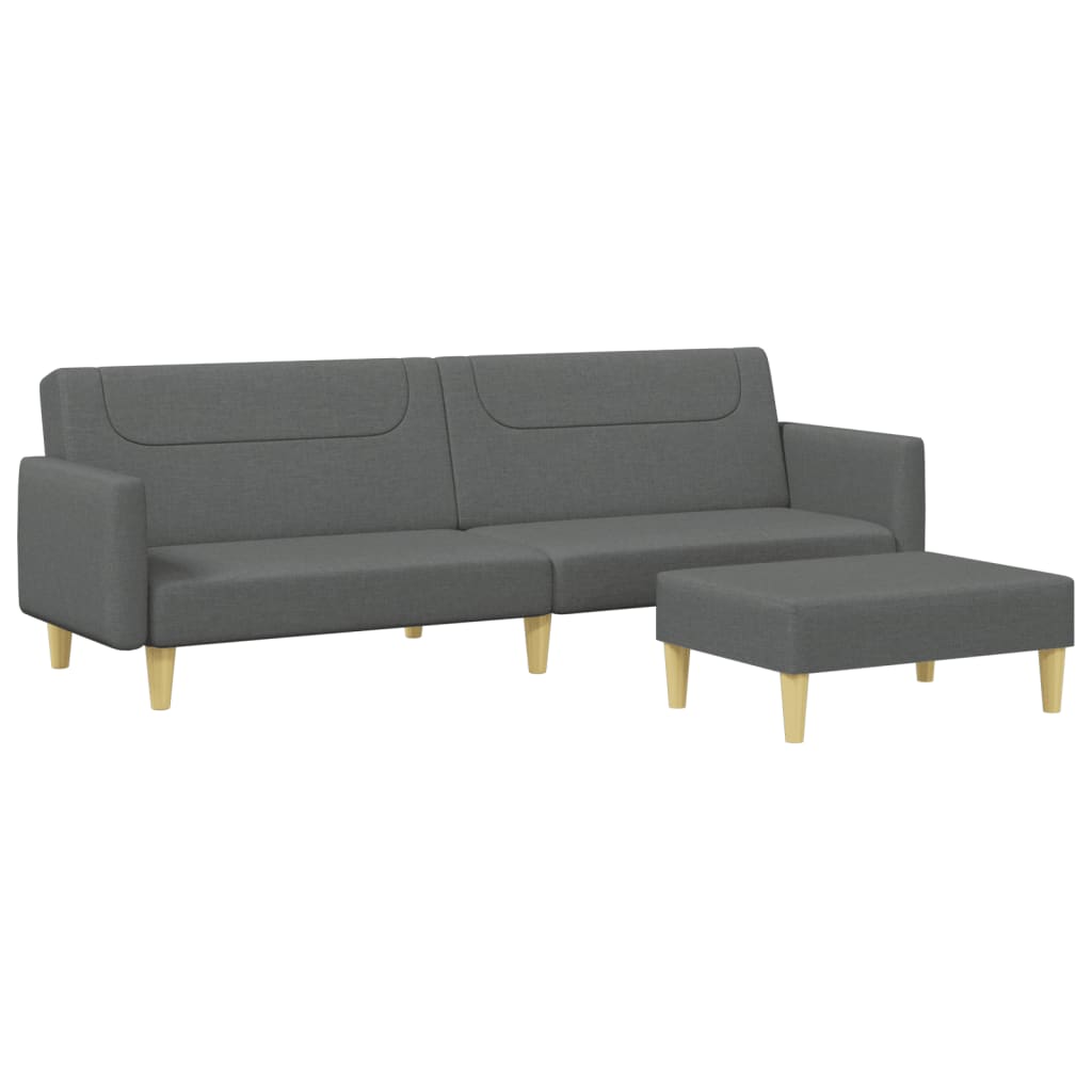 8721012453463_a_en_hd_1 vidaXL 2-Seater Sofa Bed with Footstool Dark Grey Fabric - Image 2