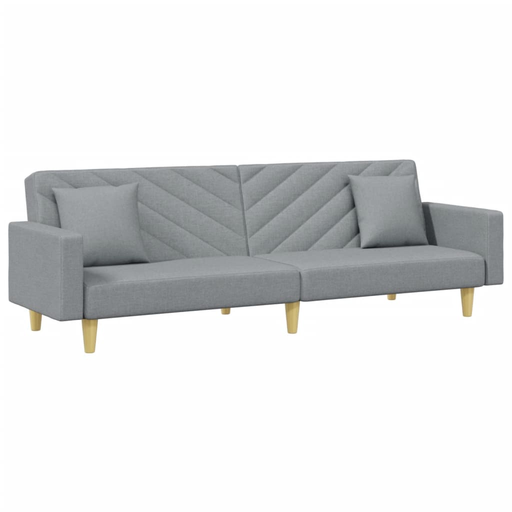 8721012453609_g_en_hd_2 vidaXL 2-Seater Sofa Bed with Pillows and Footstool Light Grey Fabric - Image 4