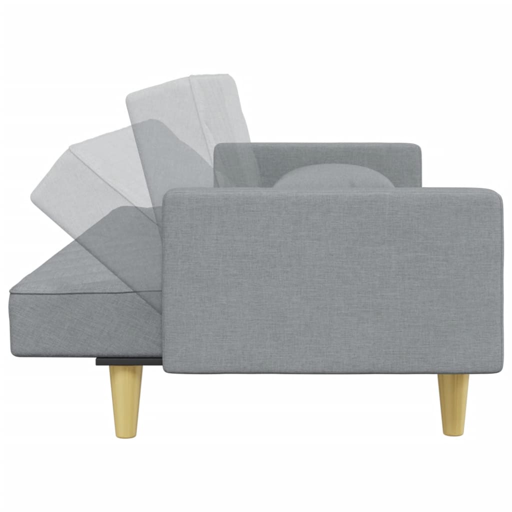 8721012453609_g_en_hd_4 vidaXL 2-Seater Sofa Bed with Pillows and Footstool Light Grey Fabric - Image 6