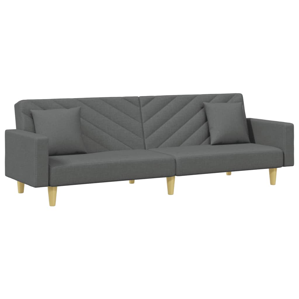 8721012453616_g_en_hd_2 vidaXL 2-Seater Sofa Bed with Pillows and Footstool Dark Grey Fabric - Image 4