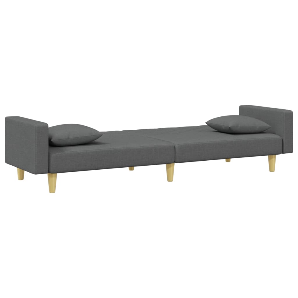 8721012453616_g_en_hd_3 vidaXL 2-Seater Sofa Bed with Pillows and Footstool Dark Grey Fabric - Image 5