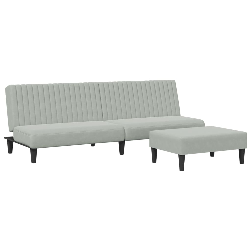 8721012453760_a_en_hd_1 vidaXL 2 Piece Sofa Set Light Grey Velvet - Image 2