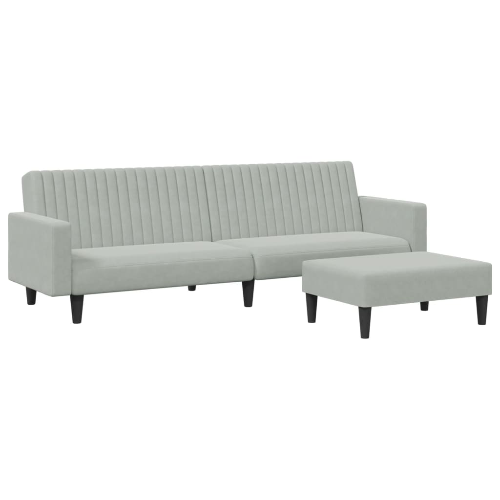 8721012453821_a_en_hd_1 vidaXL 2 Piece Sofa Set Light Grey Velvet - Image 2