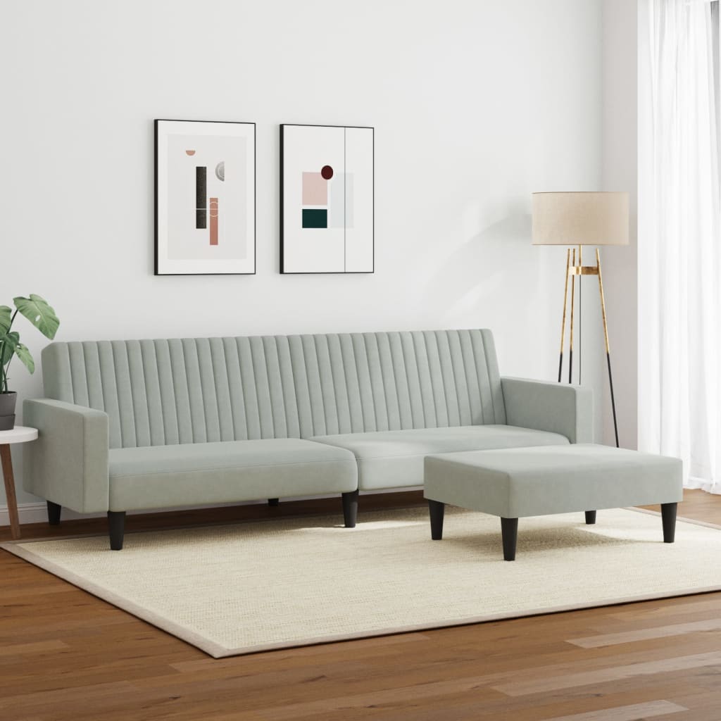 8721012453821_g_en_hd_1 vidaXL 2 Piece Sofa Set Light Grey Velvet - Image 3