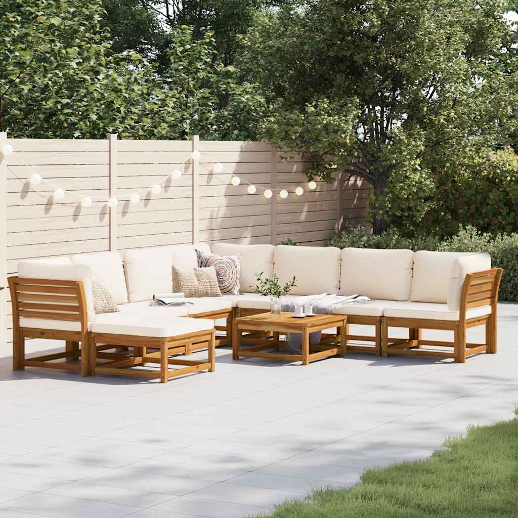 vidaXL 9 Piece Garden Lounge Set with Cushions Solid Wood Acacia
