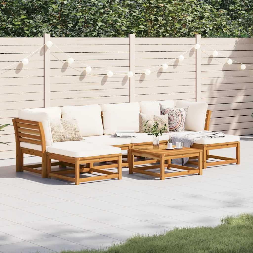 vidaXL 7 Piece Garden Lounge Set with Cushions Solid Wood Acacia