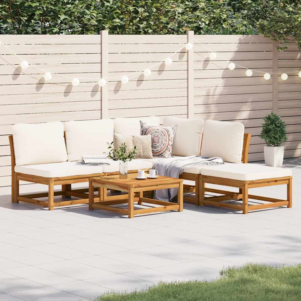 vidaXL 6 Piece Garden Lounge Set with Cushions Solid Wood Acacia