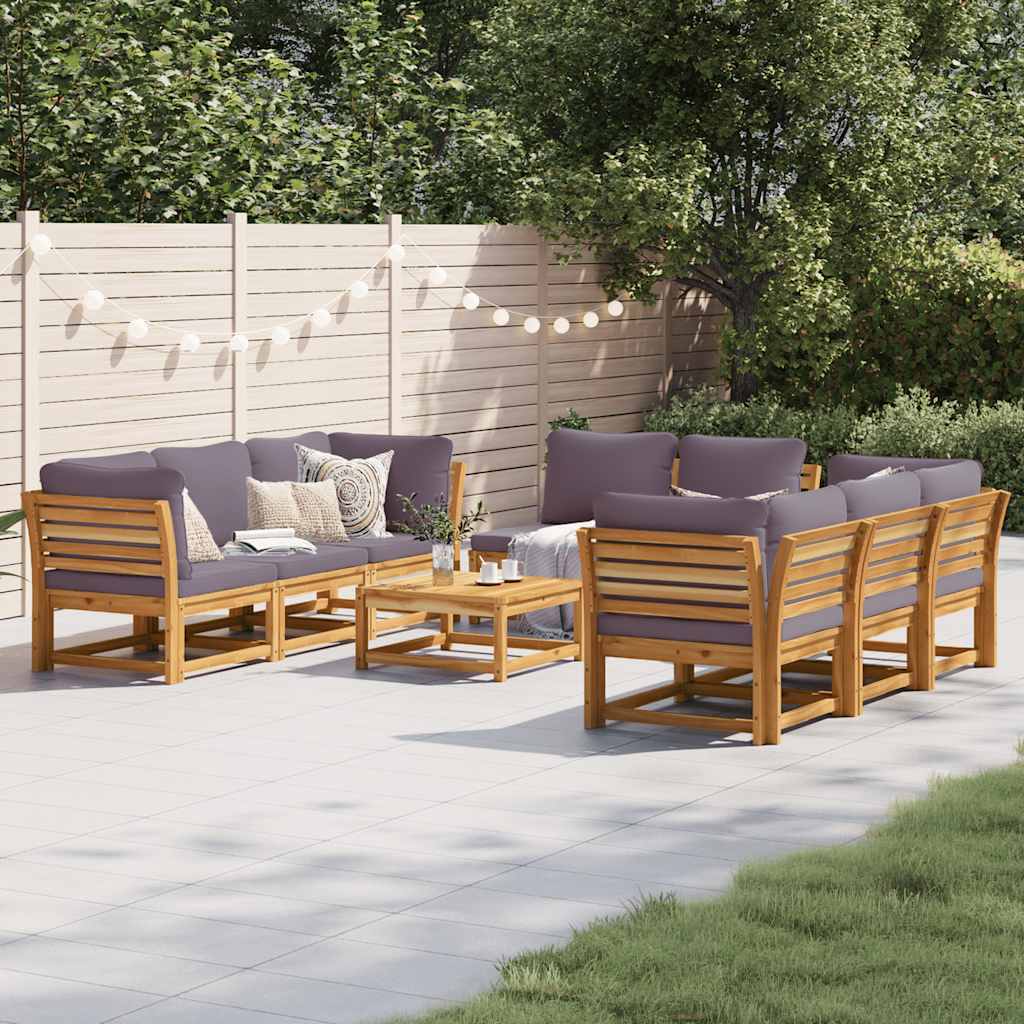 vidaXL 9 Piece Garden Lounge Set with Cushions Solid Wood Acacia