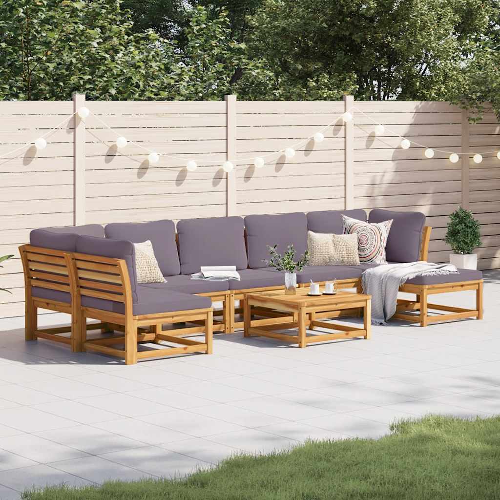 vidaXL 8 Piece Garden Lounge Set with Cushions Solid Wood Acacia