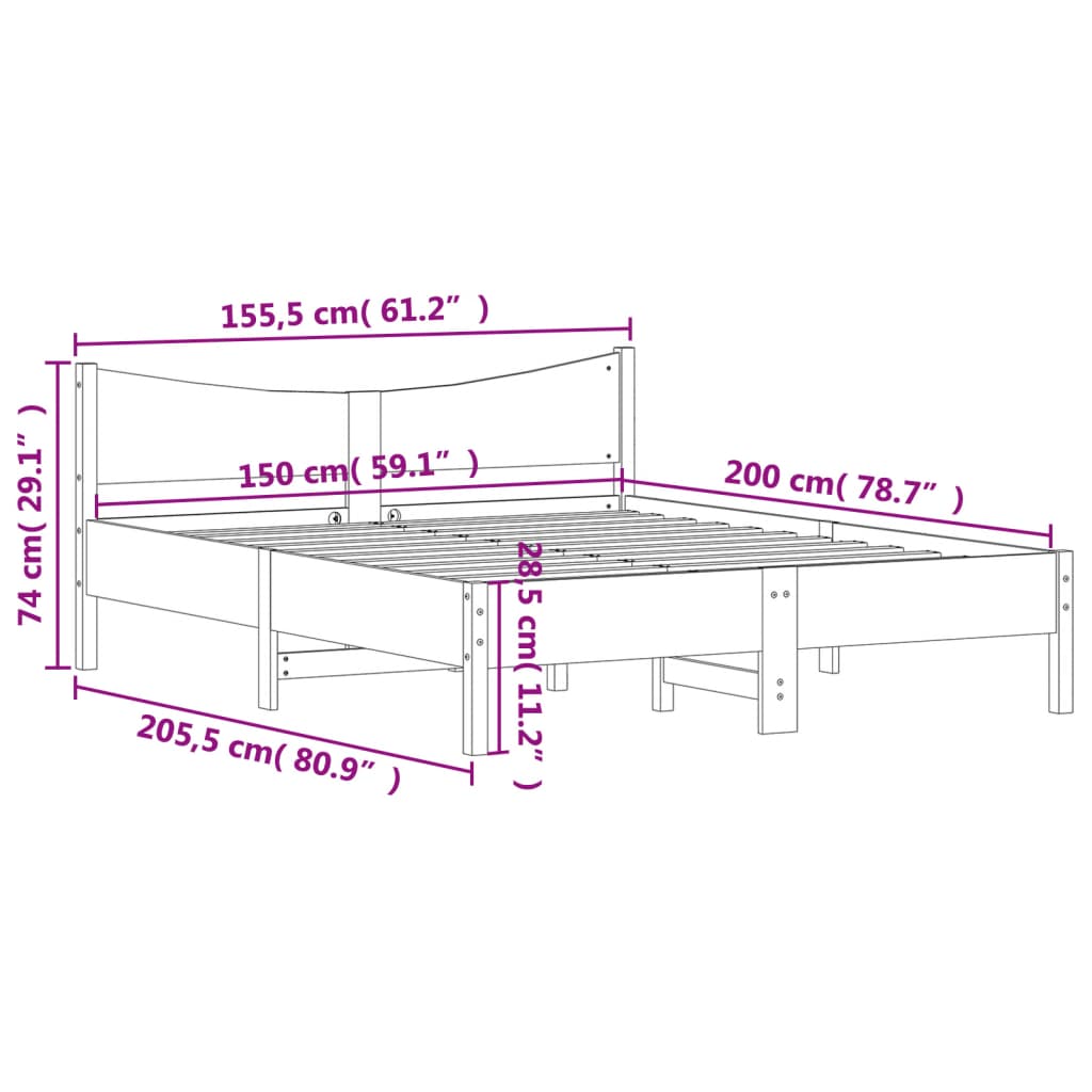 8721012454682_g_en_hd_7 vidaXL Bed Frame without Mattress 150x200 cm Solid Wood Pine - Image 9