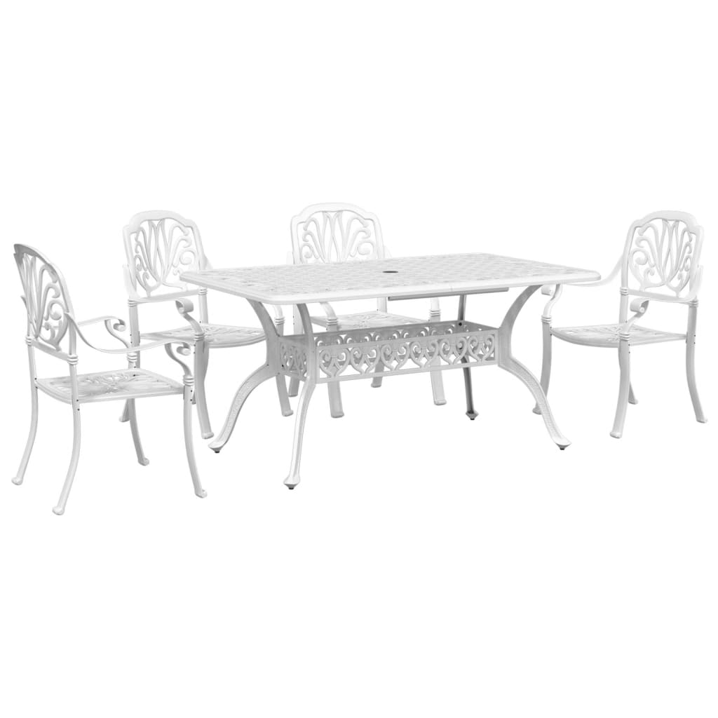8721012455597_a_en_hd_1 vidaXL 5 Piece Garden Dining Set White Cast Aluminium - Image 2
