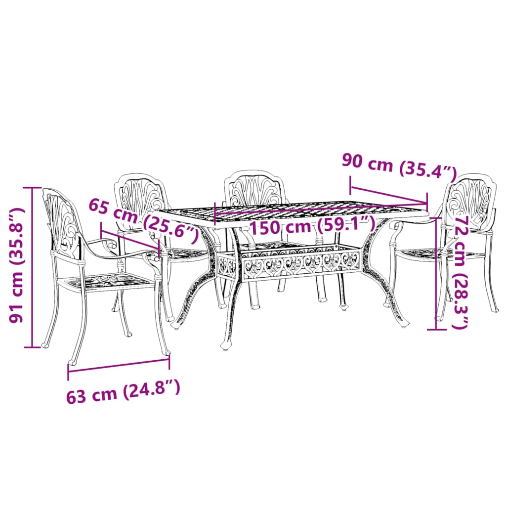 8721012455597_g_en_hd_9 vidaXL 5 Piece Garden Dining Set White Cast Aluminium - Image 11