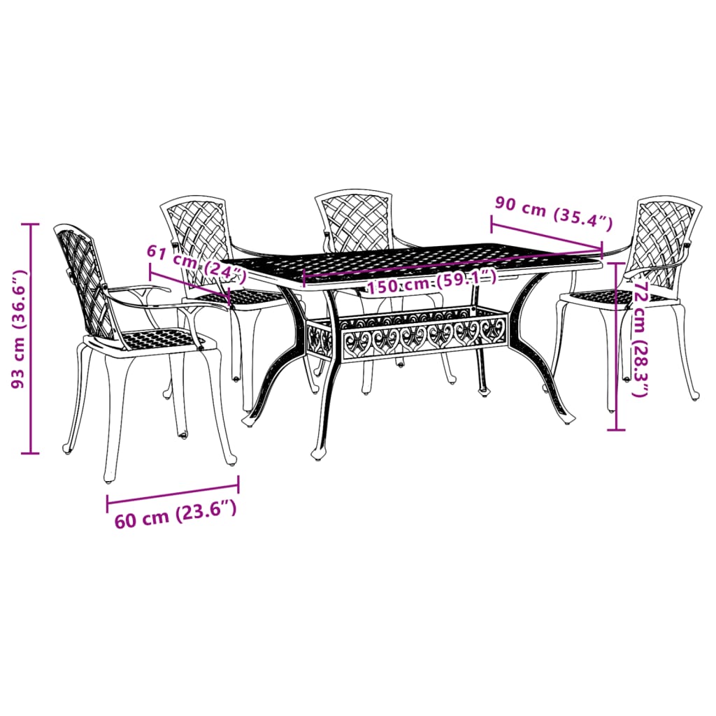 8721012455672_g_en_hd_9 vidaXL 5 Piece Garden Dining Set White Cast Aluminium - Image 11
