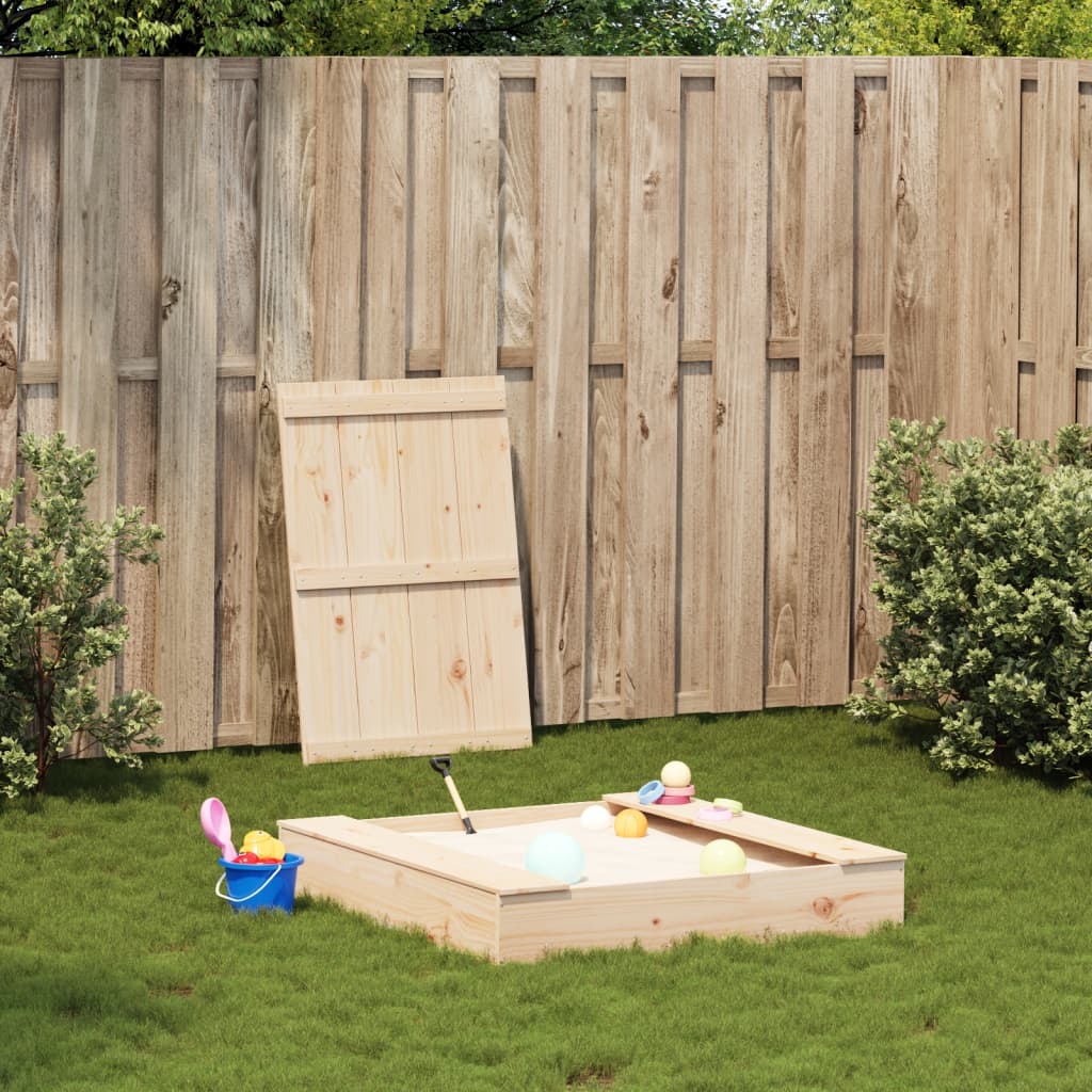 8721012457287_g_en_hd_1 vidaXL Sandpit with Cover 111x111x19.5 cm Solid Wood Pine - Image 3