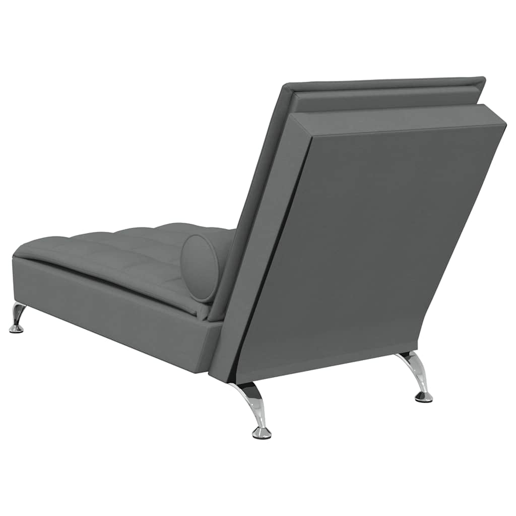 8721012458116_g_en_hd_4 vidaXL Massage Chaise Lounge with Bolster Dark Grey Fabric - Image 6