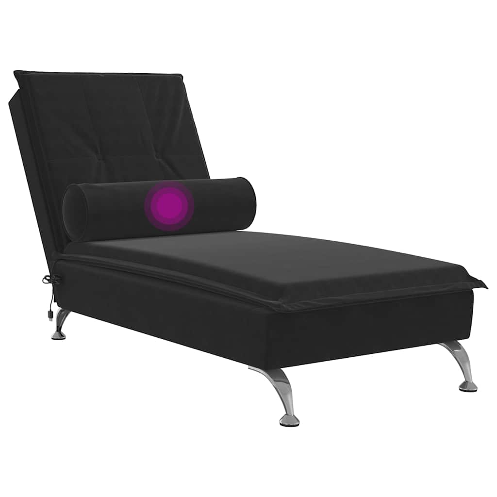 8721012458222_g_en_hd_5 vidaXL Massage Chaise Lounge with Bolster Black Velvet - Image 7