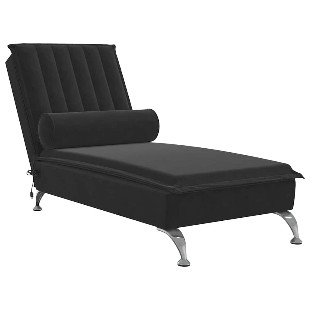 8721012458314_a_en_hd_1 vidaXL Massage Chaise Lounge with Bolster Black Velvet - Image 2