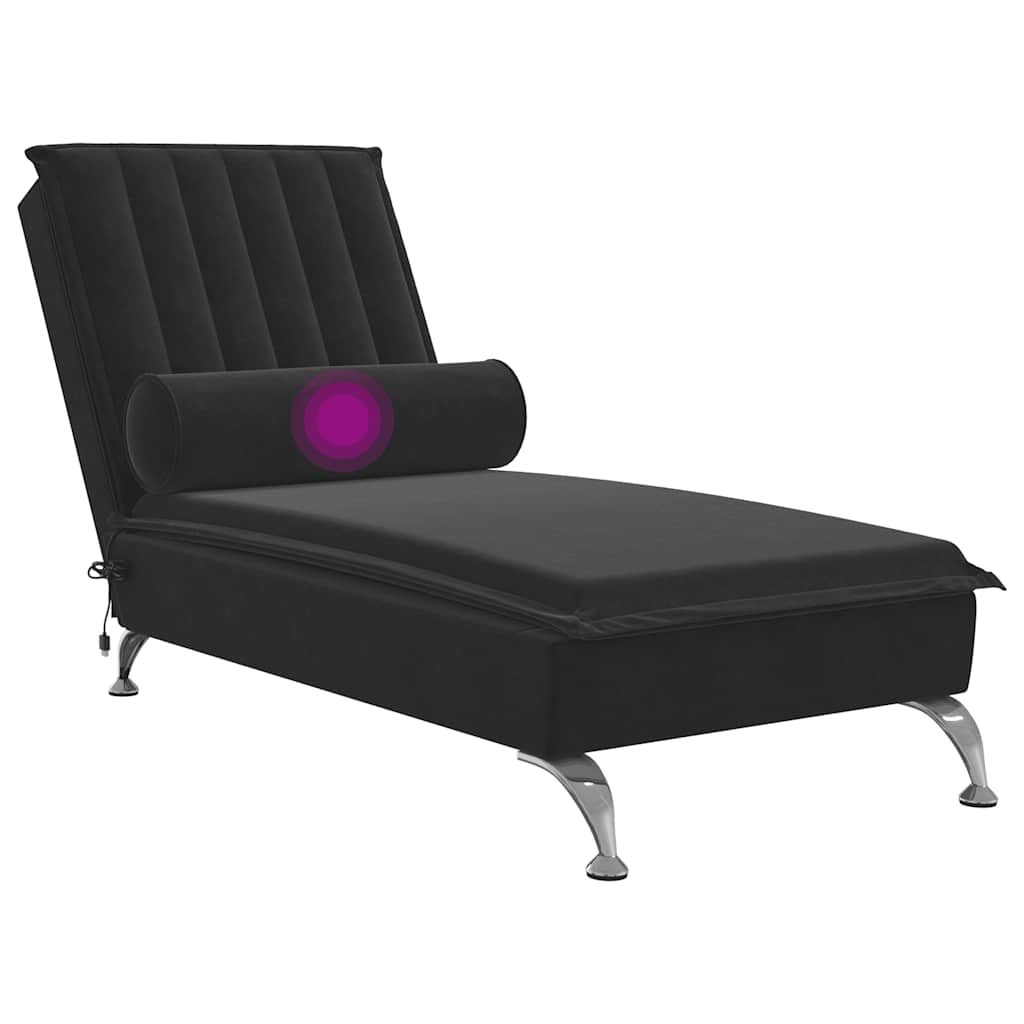 8721012458314_g_en_hd_5 vidaXL Massage Chaise Lounge with Bolster Black Velvet - Image 7
