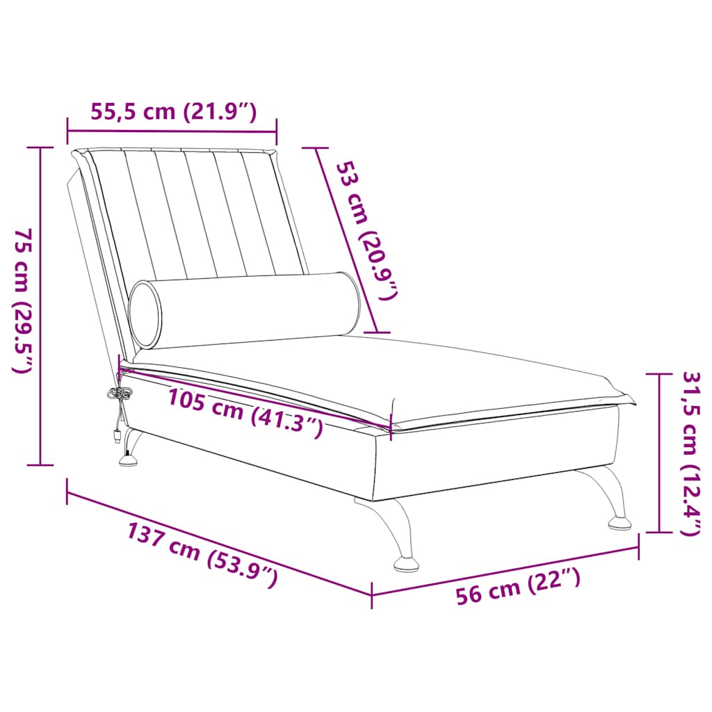8721012458314_g_en_hd_8 vidaXL Massage Chaise Lounge with Bolster Black Velvet - Image 10