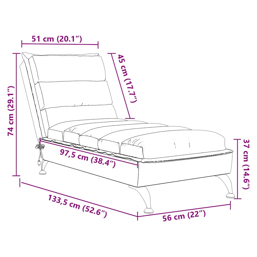 8721012458437_g_en_hd_9 vidaXL Massage Chaise Lounge with Cushions Dark Grey Fabric - Image 11