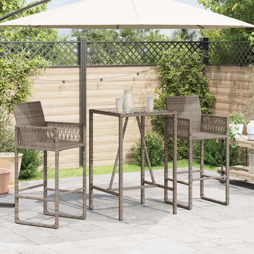 8721012459519_g_en_hd_1 vidaXL Outdoor Bar Table Grey 70x70x110 cm Poly Rattan - Image 3